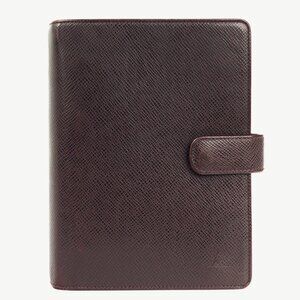 Louis Vuitton Acajou Taiga Leather Medium Ring Agenda Cover